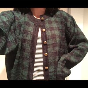 Oversized plaid cardigan